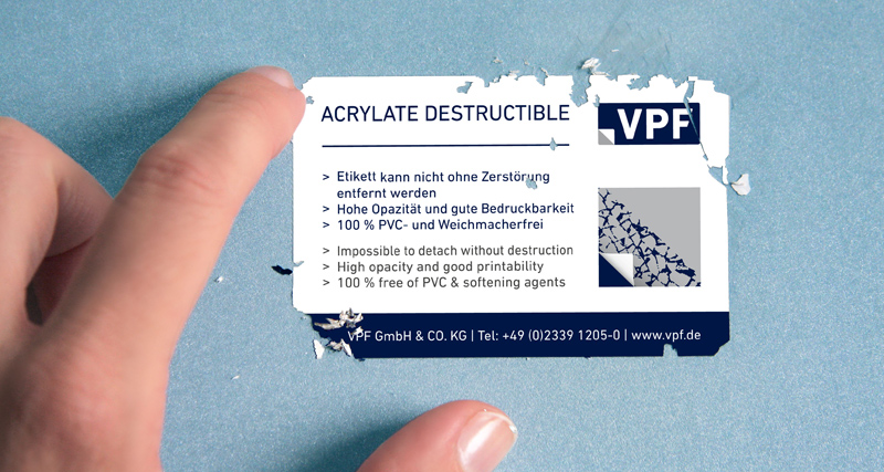 VPF acrylate destructible